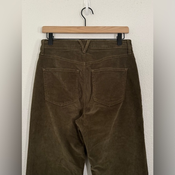 Veronica Beard Crosbie High Rise Wide Leg Corduroy Jeans Cypress Green Size 28 - Picture 6 of 9